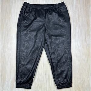 NWT G by Giuliana Black Snake Print Stretch Jogger Pull On Pants Plus 2X